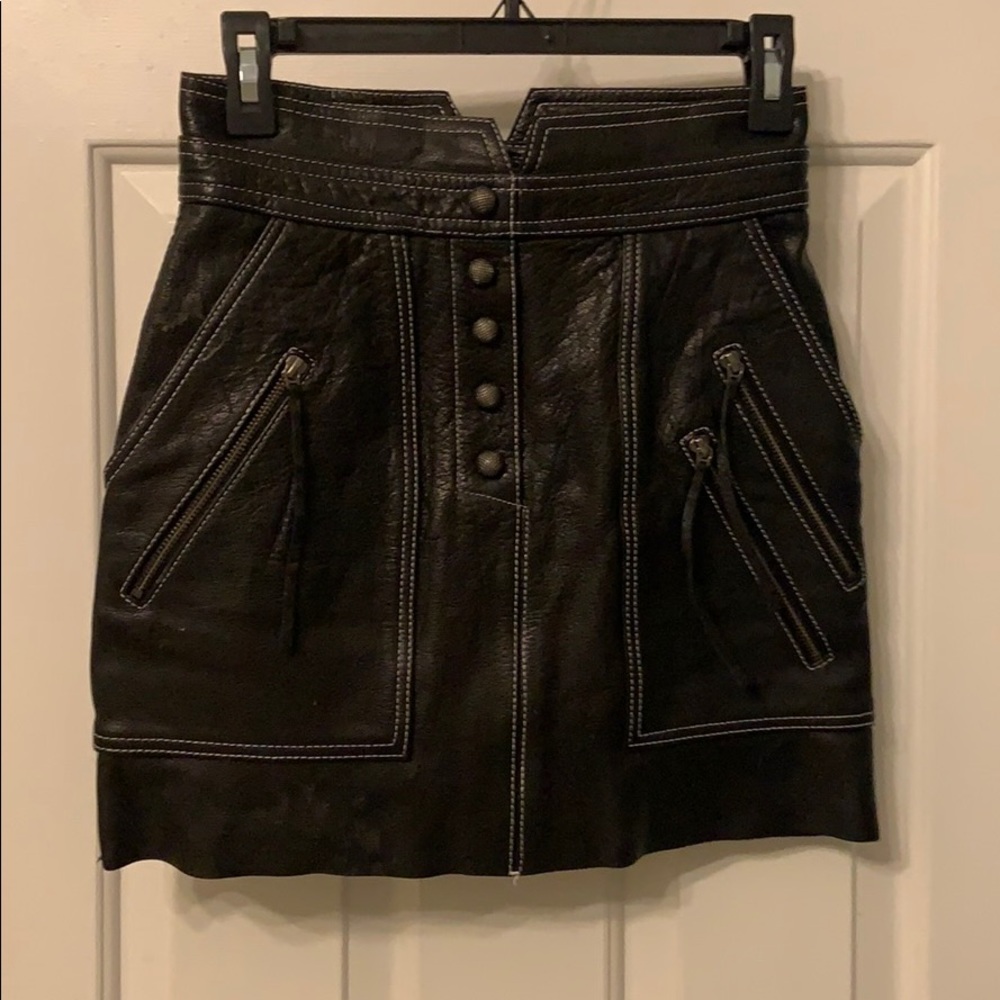 Real leather skirt